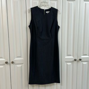 Calvin Klein dark blue sheath midi dress